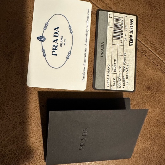 Authentic Classic Prada - blue and gold satchel with removable cross body strap - Picture 3 of 5